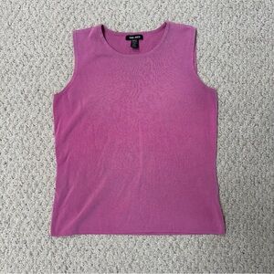 Vintage Pink Knit High Neckline Sleeveless Top